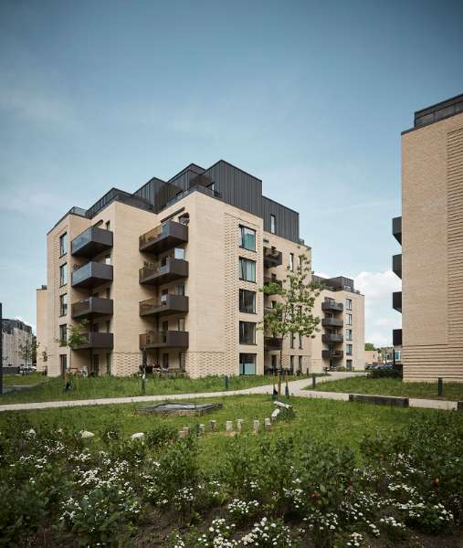 Co-op penthouse apartment blocks, clad in DS Nordic Click Seam in IrmaByen, IrmaByen - Krydderivej 12, 2610 Rødovre